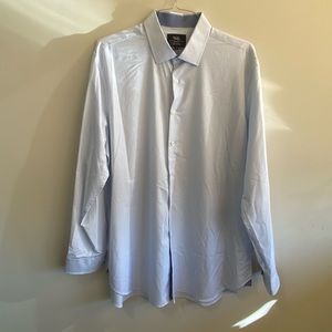 WRK Men’s Long Sleeve Button Up, White Small Pattern, 18